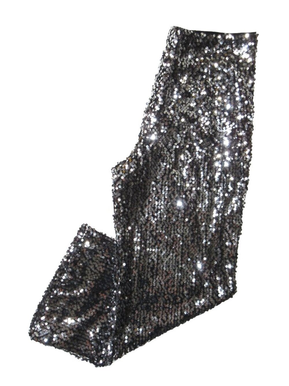 NWT Maeve by Anthropologie Colette in Black Silver Sequin Wide-Leg Crop Pants 28 - Picture 9 of 13